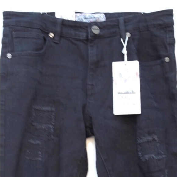 Denimicity Slim Fit Denim Ripped Jeans - Picture 3 of 5